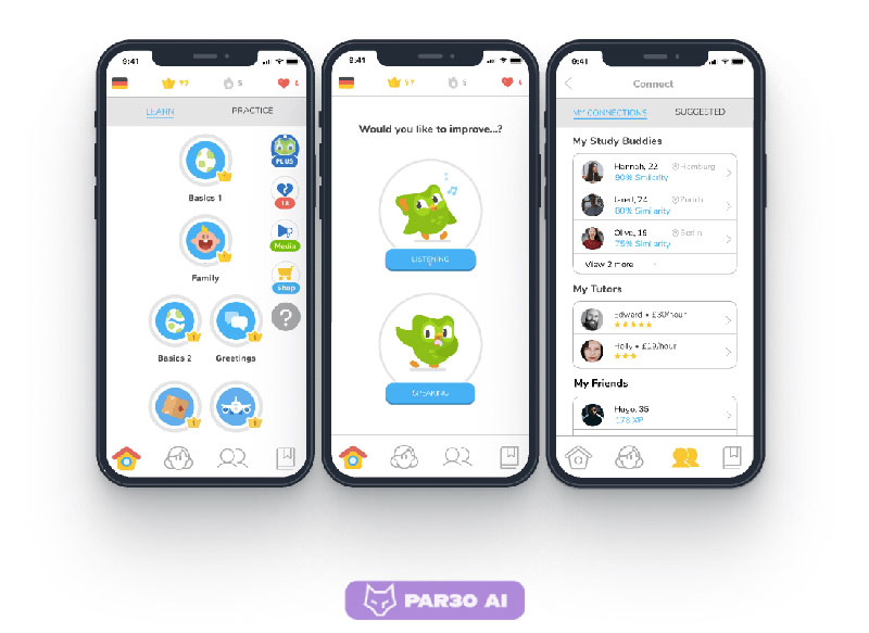 اپلیکیشن Duolingo یک برنامه آموزش زبان آنلاین است