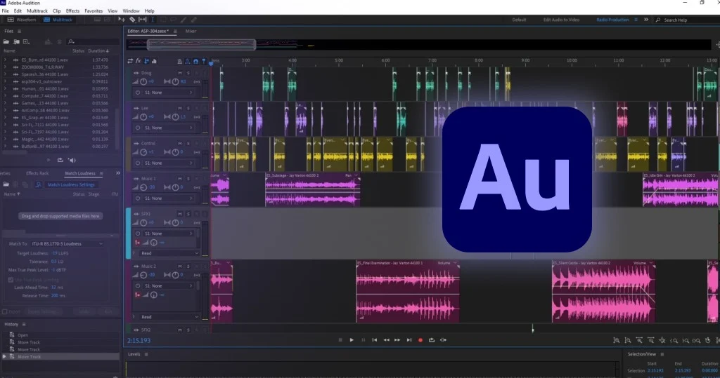 برنامه افزایش کیفیت صدا Adobe audition