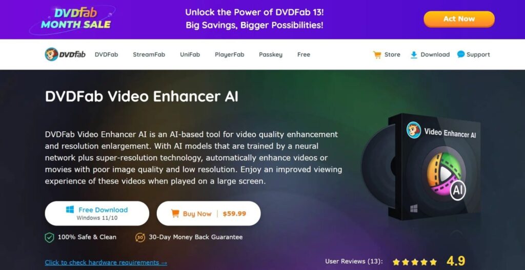 هوش مصنوعی حذف اشیا از فیلم DVDFab Video Enhancer AI