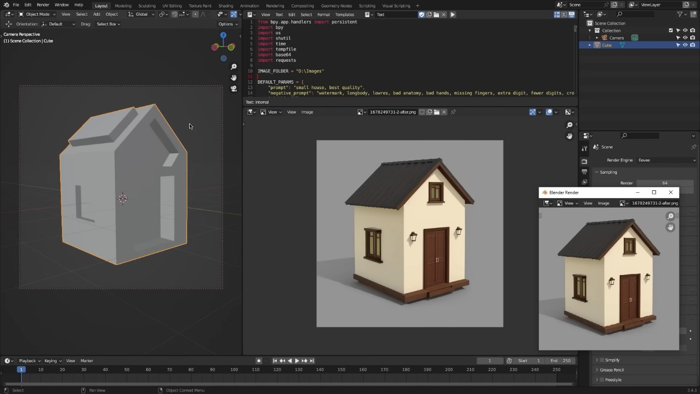 Stable Diffusion-ControlNet integrates with Blender