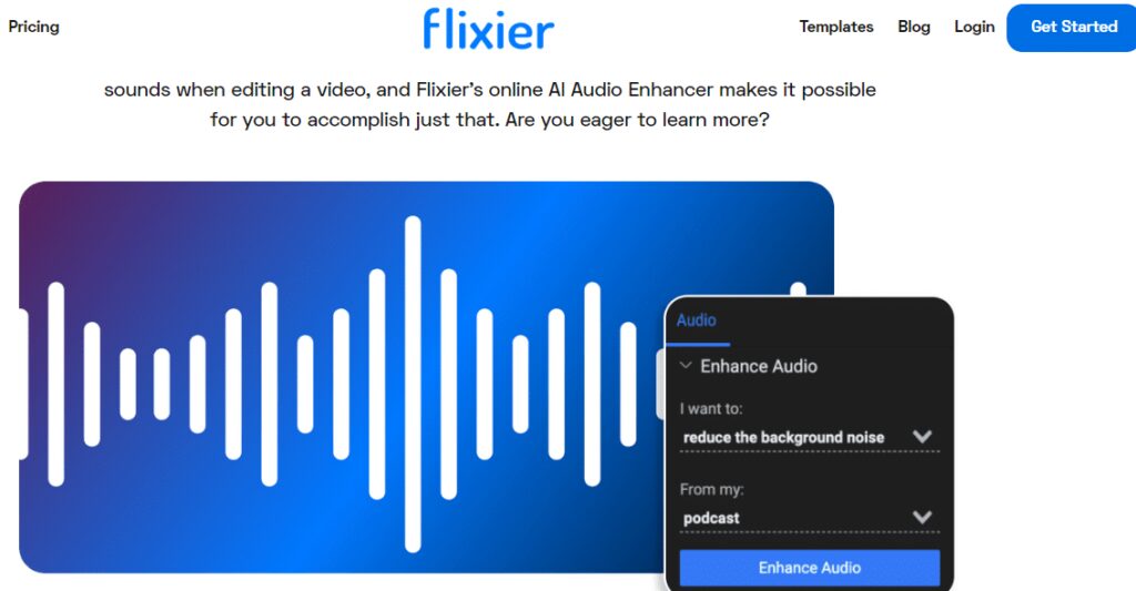 سایت افزایش کیفیت صدا flixier